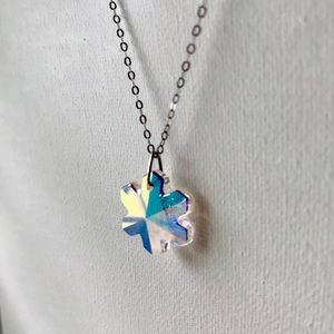 Sterling Silver with Crystal Snowflake Necklace